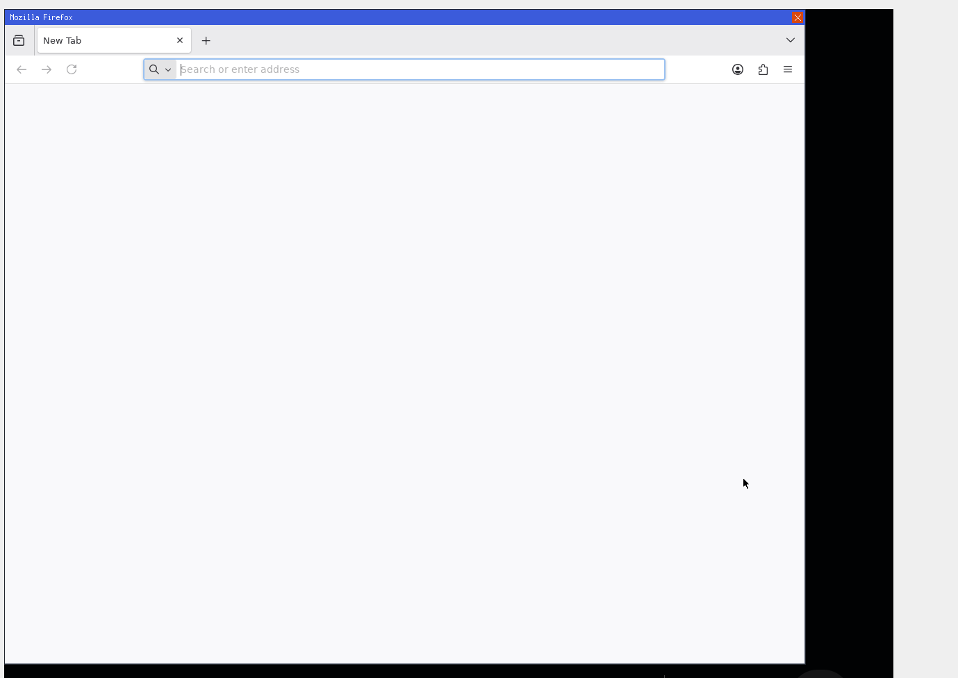 Firefox ESR running in its own window on the NoovexOS 64 desktop